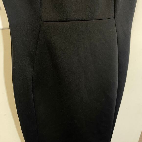 Calvin Klein Sleeveless Seam Front Scuba Crepe Crew Neck Sheath Dress Black Sz 8 - Picture 4 of 12